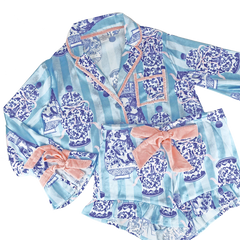 Ginger Jar Stripe Satin Short Pajama Set, 8 Oak Lane - RSVP Style