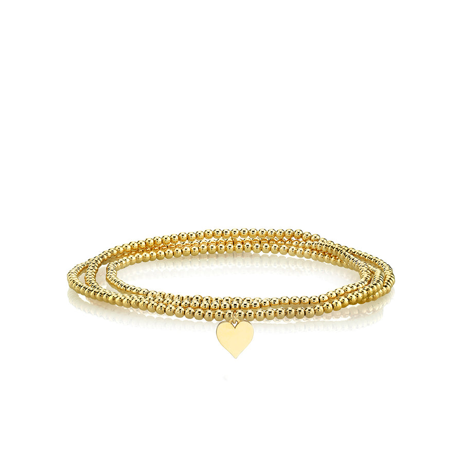 Pure Gold Tiny Heart on Gold Beads, Sydney Evan - RSVP Style
