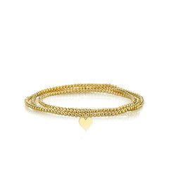 Pure Gold Tiny Heart on Gold Beads, Sydney Evan - RSVP Style