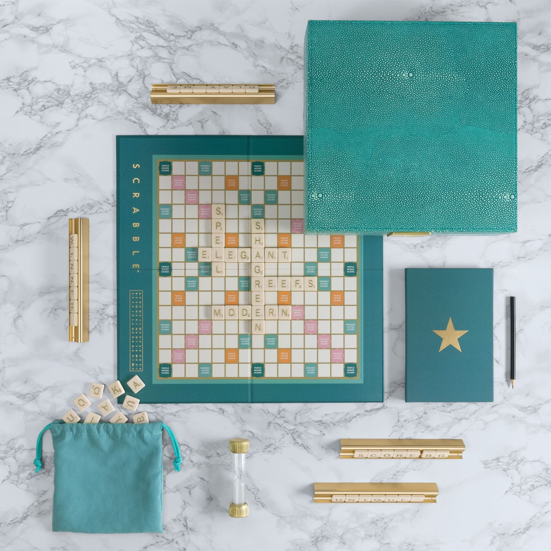 Scrabble Del Mar Shagreen Edition, WS GAME COMPANY - RSVP Style