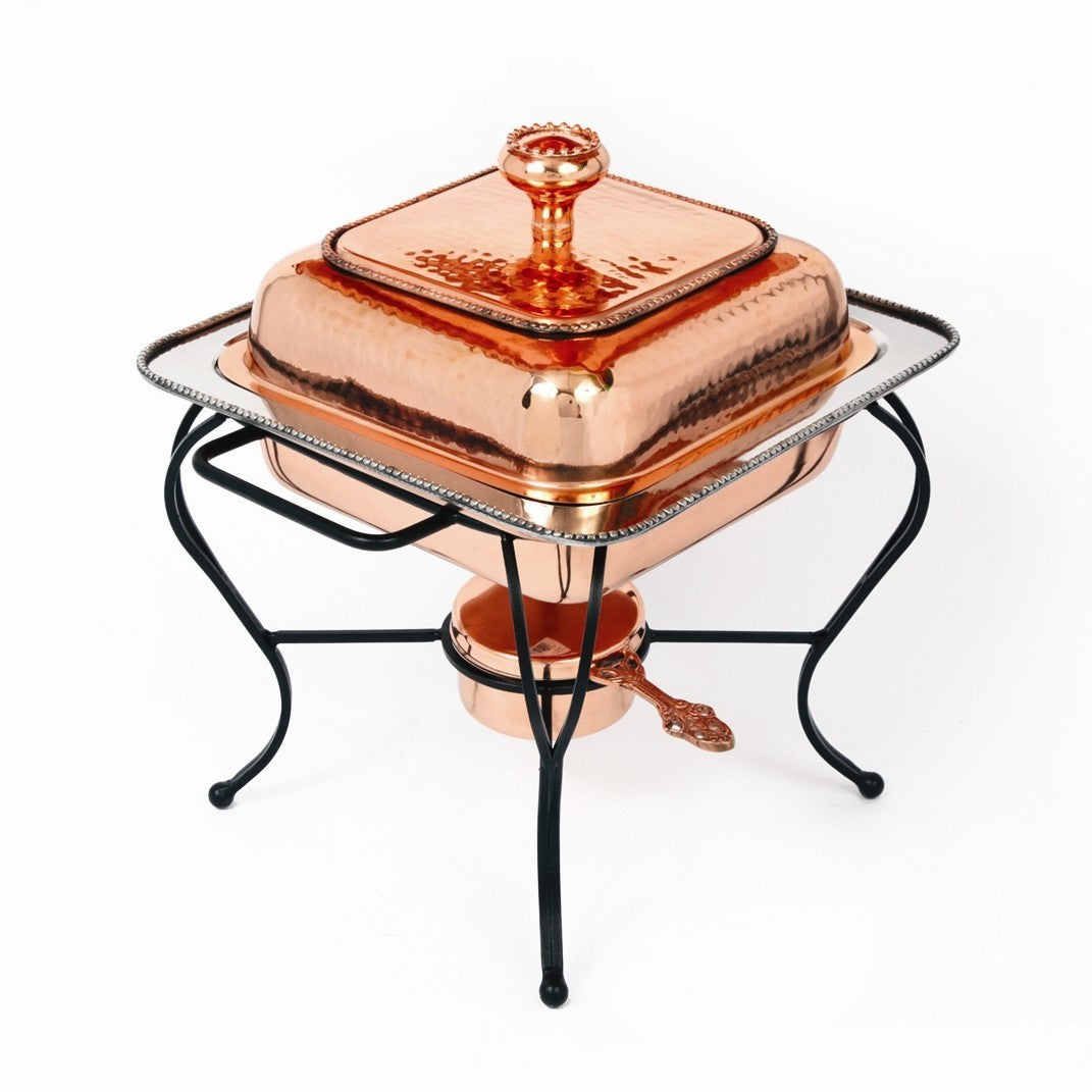 Copper Plate 2 Quart Square Chafing Dish - RSVP Style