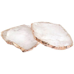 Crystal & Rose Gold Wine Coasters Set of 2 - RSVP Style