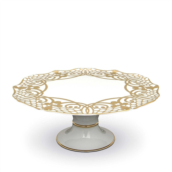 Alencon Gold Footed Cake Plate - RSVP Style