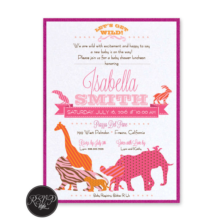 Animal Menagerie Baby Shower Invitation - RSVP Style
