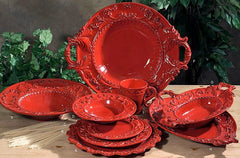 Baroque Red Dinner Plate - RSVP Style