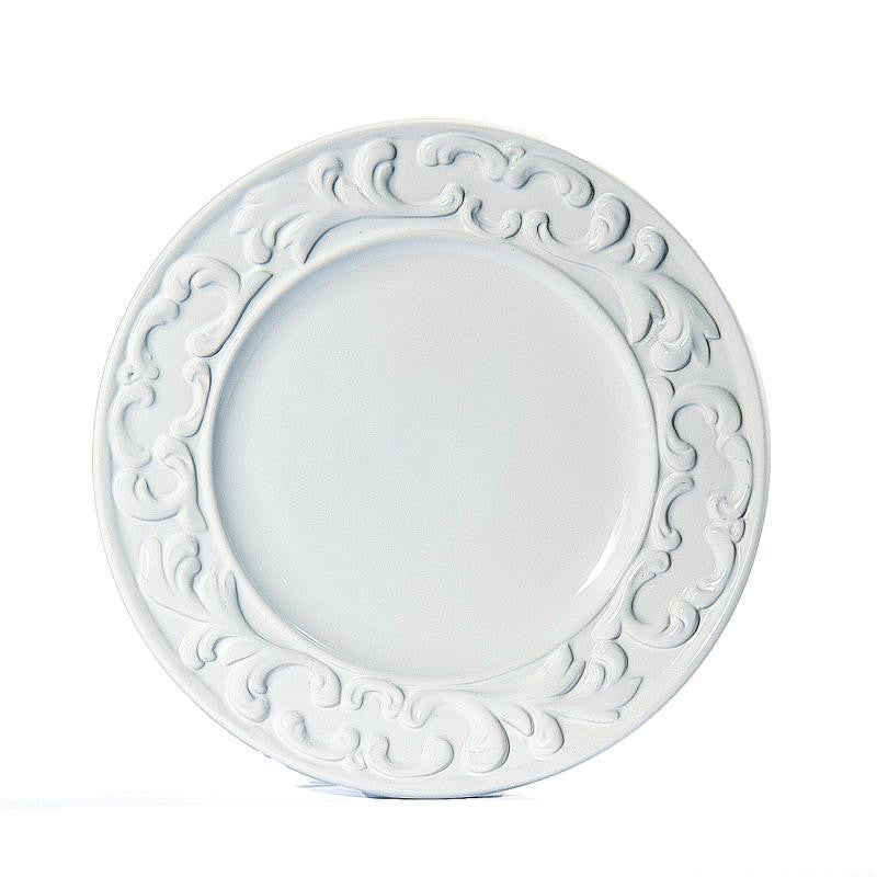 Baroque White Dinner Plate - RSVP Style