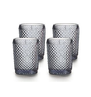 Bicos Grey Old Fashioned Glasses Set of 4 - RSVP Style