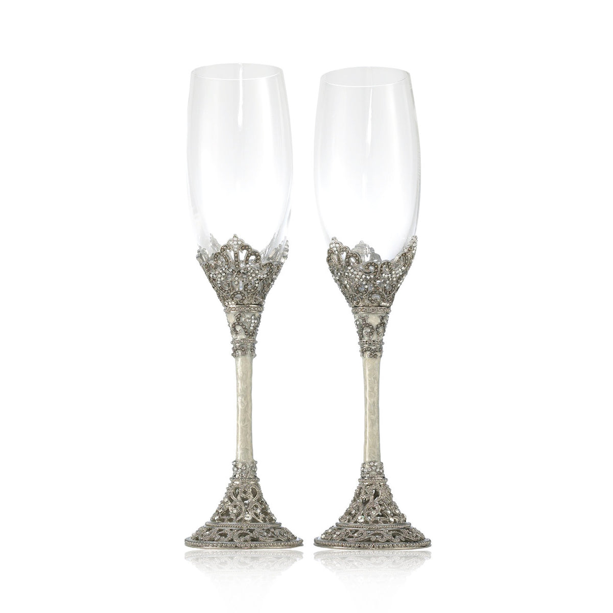 Celebration Swarovski Crystal Champagne Flute Pair - RSVP Style