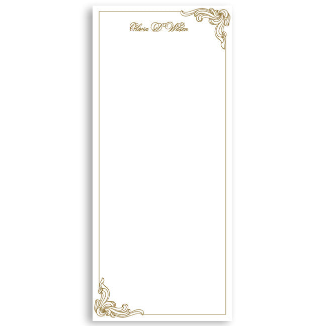 Customized Notepad Gift Set Gold Corners - RSVP Style
