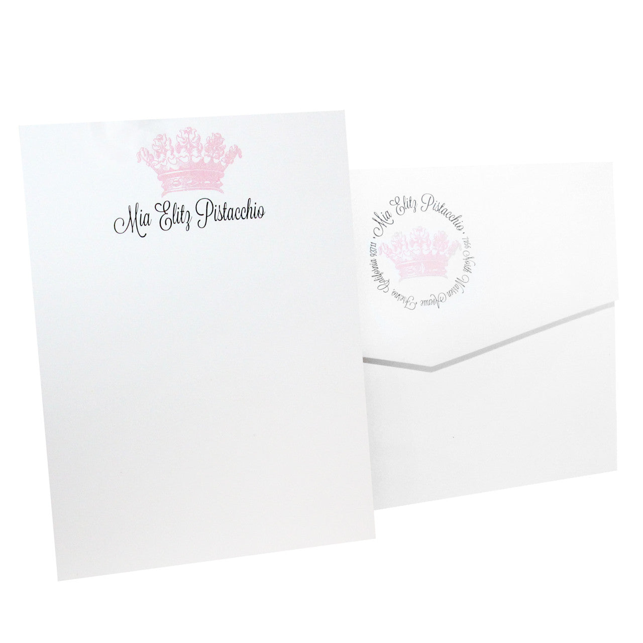 Crown Personalized Stationery - RSVP Style