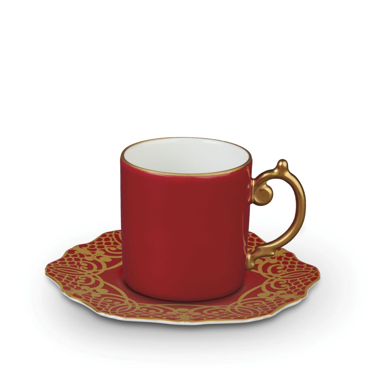 Alencon Red Espresso Cup & Saucer - RSVP Style