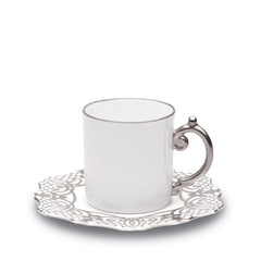 Alencon Silver Espresso Cup & Saucer Set of 6 - RSVP Style