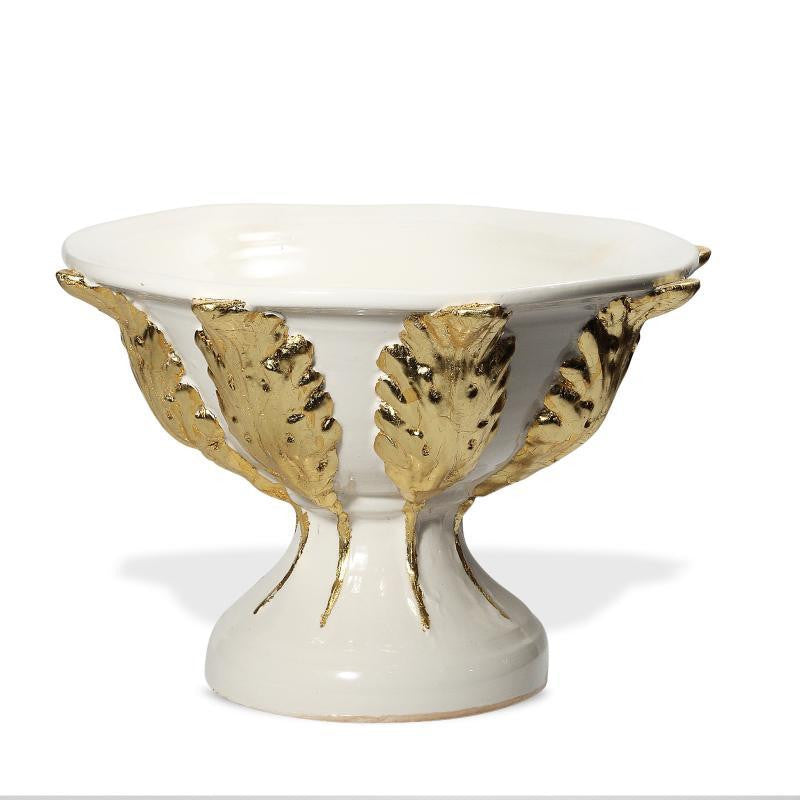Gold Footed Bowl with Leaves - RSVP Style