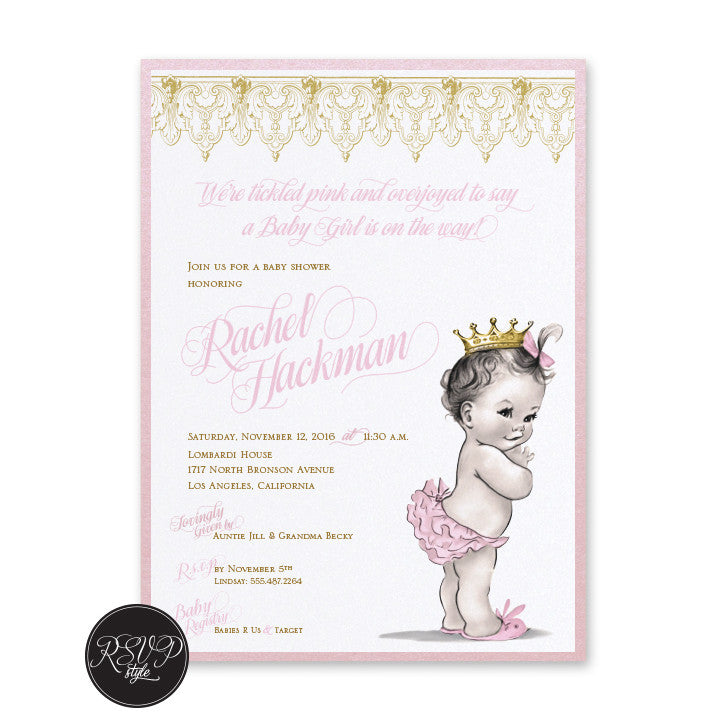 Little Princess Baby Shower Invitation - RSVP Style