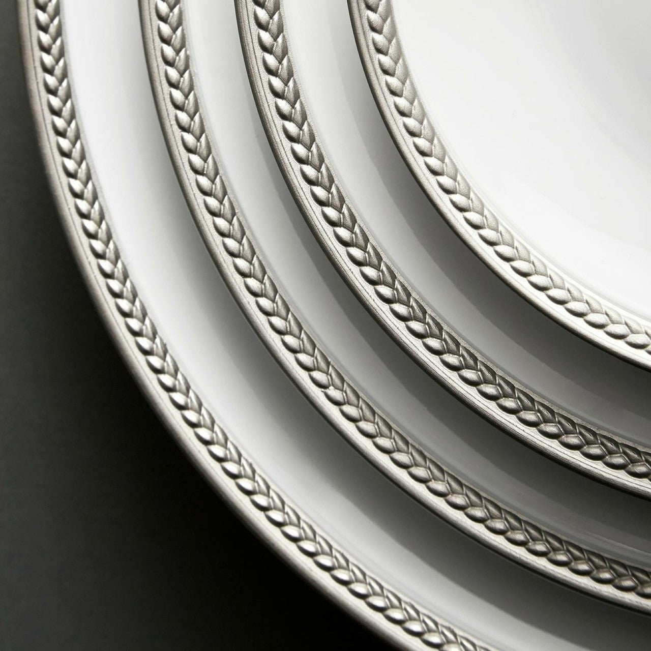L'Objet  Soie Tressée Platinum Dinner Plate - RSVP Style