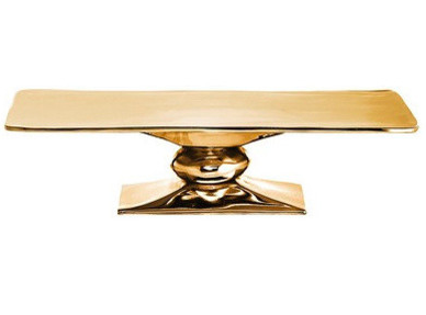 Rock Rectangle Cake Stand Gold - RSVP Style