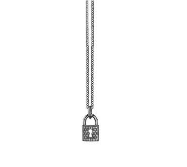 Gold & Diamond Large Lock Necklace - RSVP Style