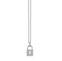 Gold & Diamond Large Lock Necklace - RSVP Style