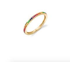 Gold Rainbow Pave Eternity Ring - RSVP Style