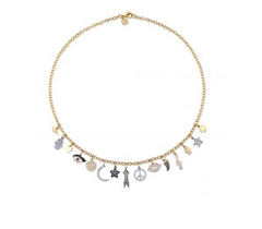 Gold & Diamond Multi Charm Necklace - RSVP Style