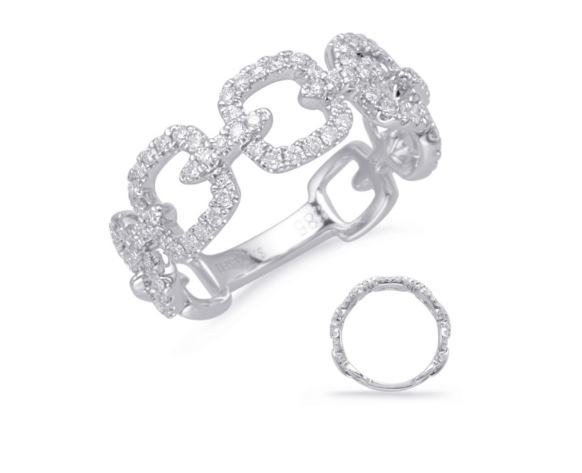 White Gold & Diamond Chain Link Ring - RSVP Style