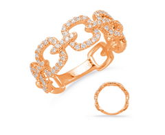 Rose Gold & Diamond Chain Link Ring - RSVP Style