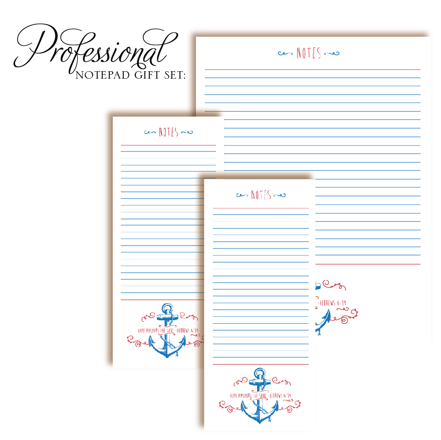 Customized Notepad Gift Set Anchor - RSVP Style