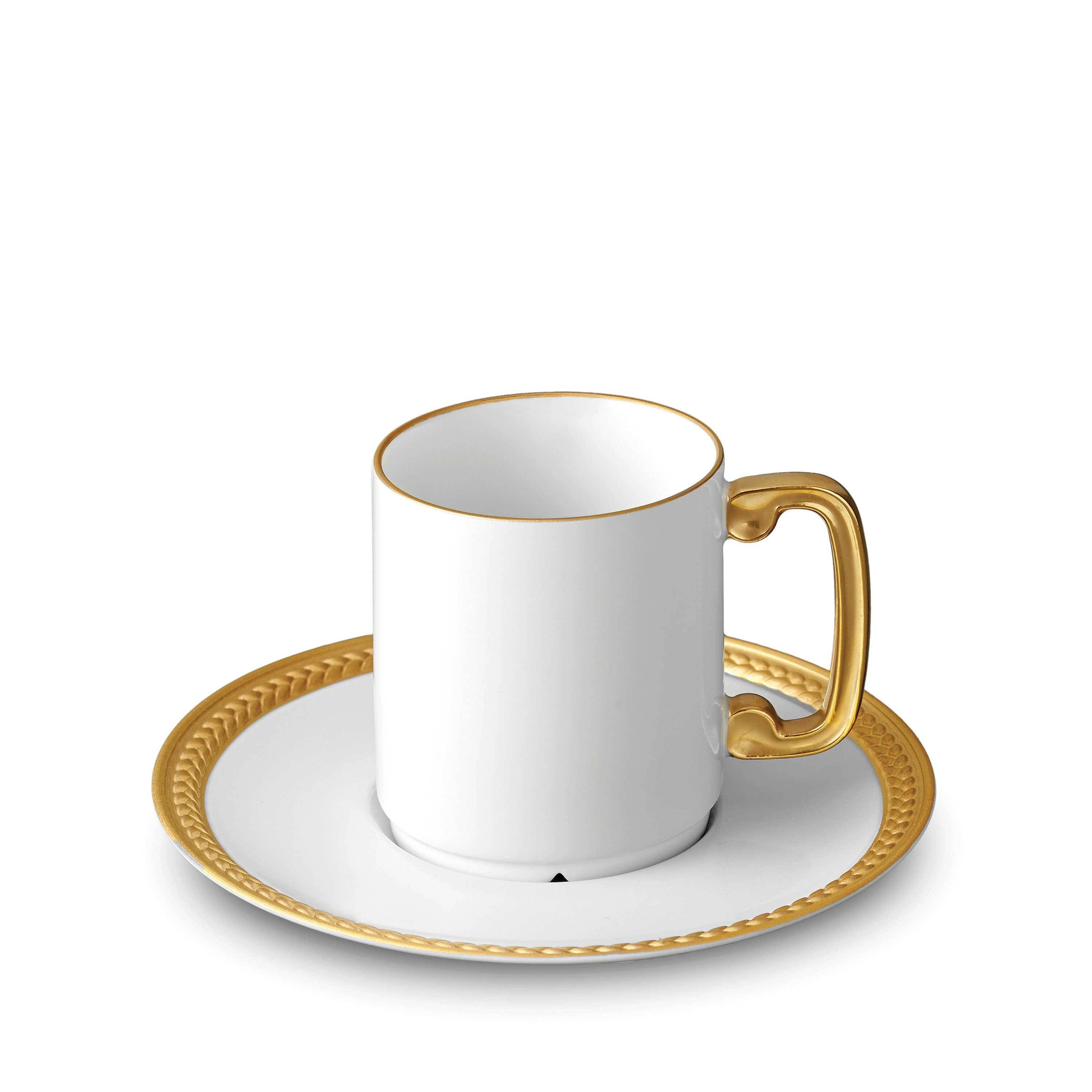 Soie Tressée Gold Espresso Cup & Saucer - RSVP Style