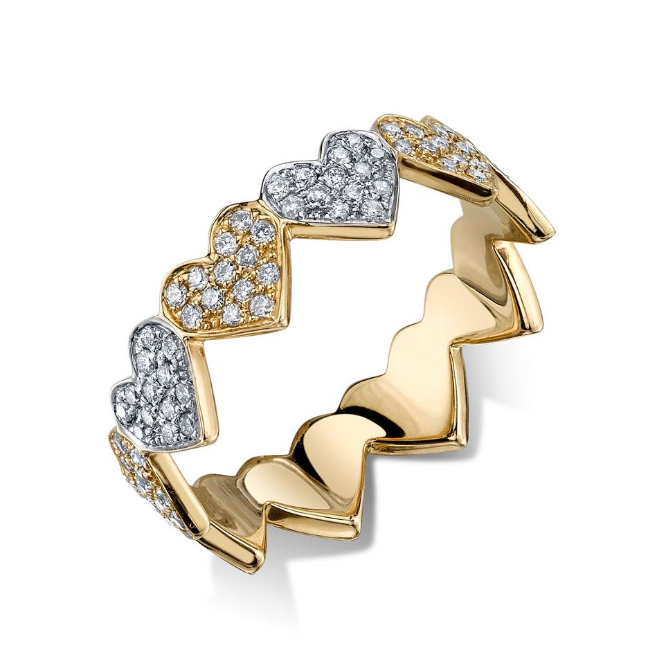 Pavé Diamond Heart Eternity Ring - RSVP Style