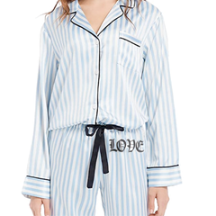 Blue Heart Striped Pajama Set, RSVP Style - RSVP Style