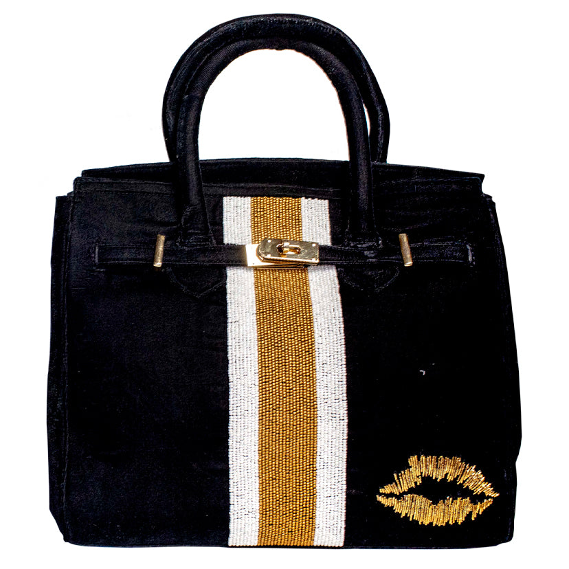 Jersey Beaded Stripe Handbag, RSVP Style - RSVP Style