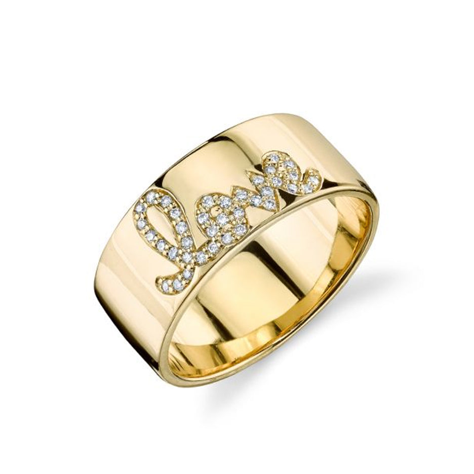 Gold & Diamond Love Band Ring - RSVP Style