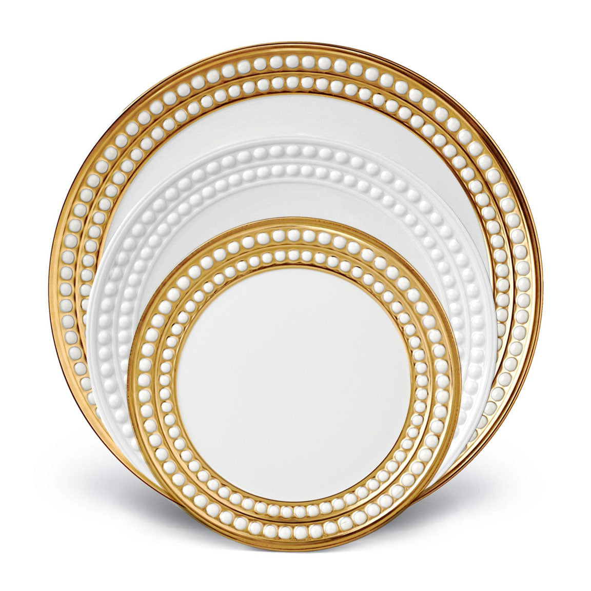 Perlee 3 Piece Gold & White Place Setting - RSVP Style