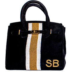 Personalized Jersey Beaded Stripe Handbag, RSVP Style - RSVP Style