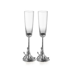 White Orchid Toasting Flute | Set of 2 - RSVP Style