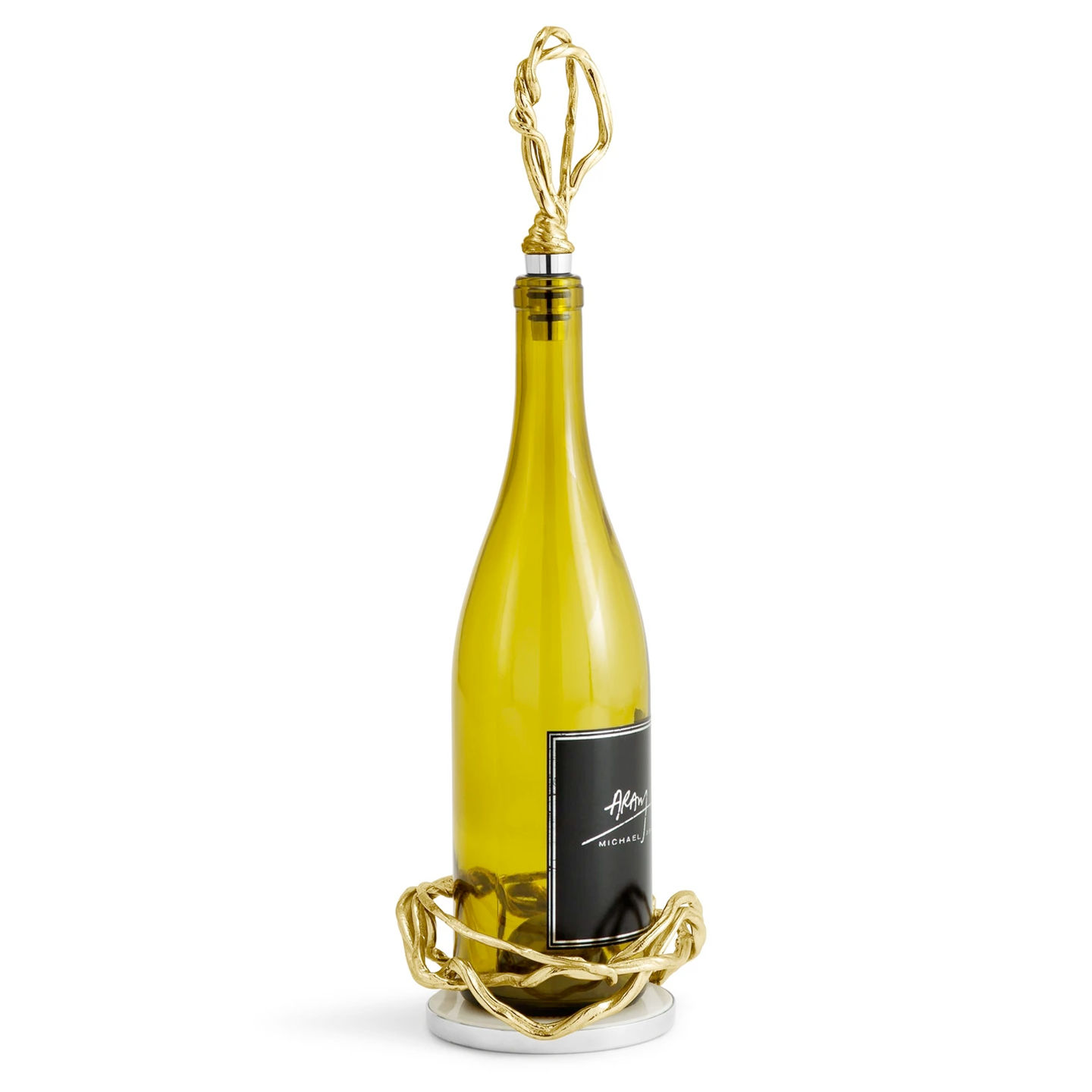 Wisteria Gold Wine Coaster & Stopper, Michael Aram - RSVP Style
