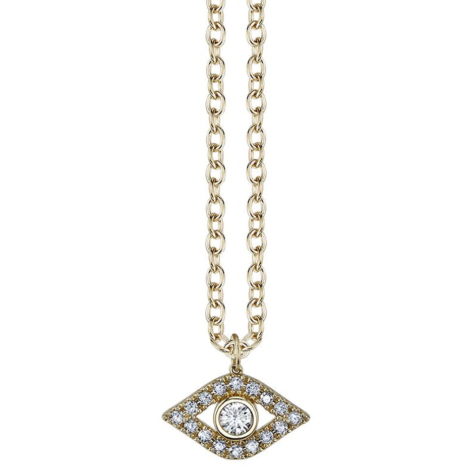 Extra Large Diamond Bezel Eye Necklace - RSVP Style