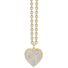 Extra Large Gold & Pavé Diamond Heart Necklace, Sydney Evan - RSVP Style